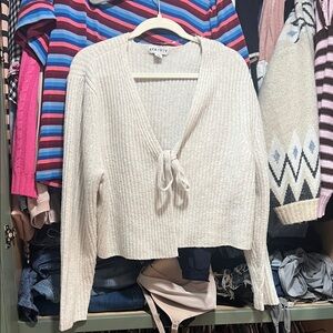Ava & Viv Cream Tie-Front Cardigan